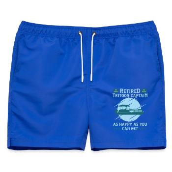 Tritoon-liebhaber, Pension,bootskapitän-liebhaber - Männer Badeshorts - Royalblau - Vorne - AI Model Male 178 light (178cm)