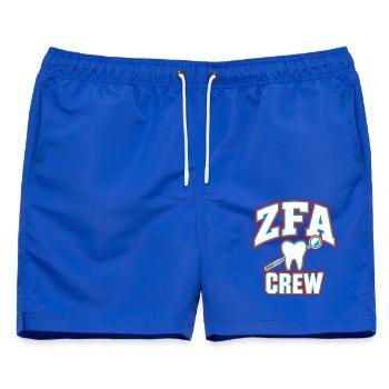 ZFA Crew – Zahnmedizin Team & Praxisalltag - Männer Badeshorts - Royalblau - Vorne - AI Model Male 178 light (178cm)