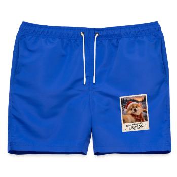 Tail Wagging Season Zwergspitz Selfie - Männer Badeshorts - Royalblau - Vorne - AI Model Male 178 light (178cm)