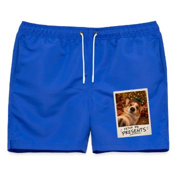 Fetch My Presents Corgi Selfie Weihnachten - Männer Badeshorts - Royalblau - Vorne - AI Model Male 178 light (178cm)