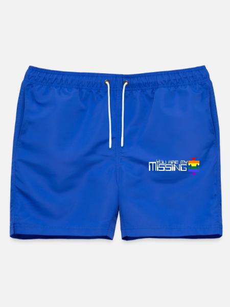 Du bist mein fehlendes Puzzleteil [Regenbogen] - Männer Badeshorts - Royalblau
