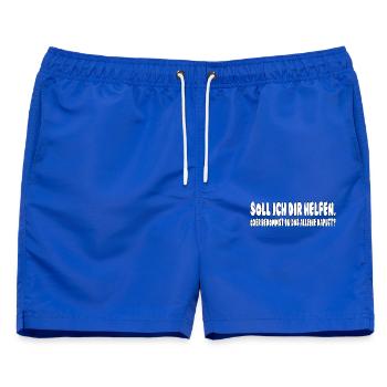 soll ich dir helfen, oder bekommst du das alleine  - Männer Badeshorts - Royalblau - Vorne - AI Model Male 178 light (178cm)