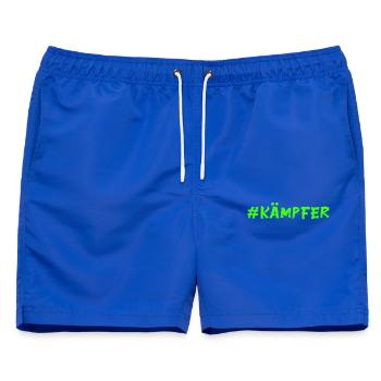 Kämpfer - neongrün - Glücksbringer - Männer Badeshorts - Royalblau - Vorne - AI Model Male 178 light (178cm)
