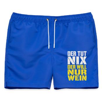 Wein Der Tut Nix Der Will Nur Wein - Männer Badeshorts - Royalblau - Vorne - AI Model Male 178 light (178cm)