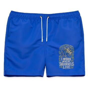 Baumpfleger Baumpflege I Work Where Squirrels Live - Männer Badeshorts - Royalblau - Vorne - AI Model Male 178 light (178cm)