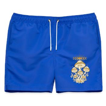 Trippy Festival Hippie-Pilz-Rave - Männer Badeshorts - Royalblau - Vorne - AI Model Male 178 light (178cm)