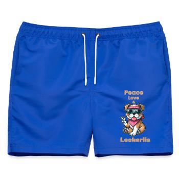 Niedlicher Hund mit Bandana und Sonnenbrille - Männer Badeshorts - Royalblau - Vorne - AI Model Male 178 light (178cm)