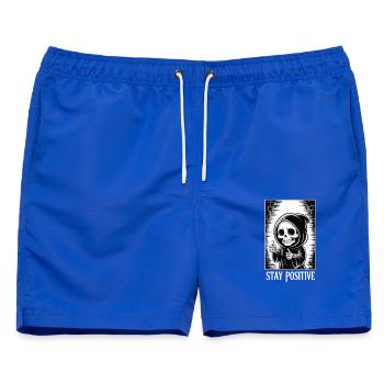 Sensemann Thumbs Up Stay Positive Humor - Männer Badeshorts - Royalblau - Vorne - AI Model Male 178 light (178cm)