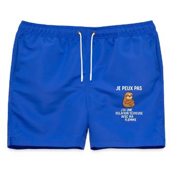 Ich kann keine ernsthafte Beziehung mit meinem ... - Männer Badeshorts - Royalblau - Vorne - AI Model Male 178 light (178cm)