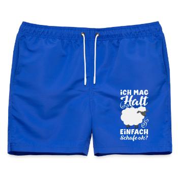 Ich Mag Halt Einfach Schafe Ok? - Männer Badeshorts - Royalblau - Vorne - AI Model Male 178 light (178cm)
