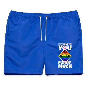 Thank you furry much - Männer Badeshorts - Royalblau - Vorne - AI Model Male 178 light (178cm)