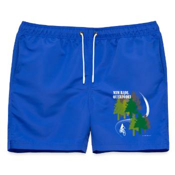 mim Radl querfödei - mit dem Rad quer Feld ein - Männer Badeshorts - Royalblau - Vorne - AI Model Male 178 light (178cm)