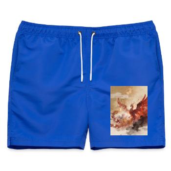 Die Apotheose des Phönix: Kosmische Harmonie - Männer Badeshorts - Royalblau - Vorne - AI Model Male 178 light (178cm)