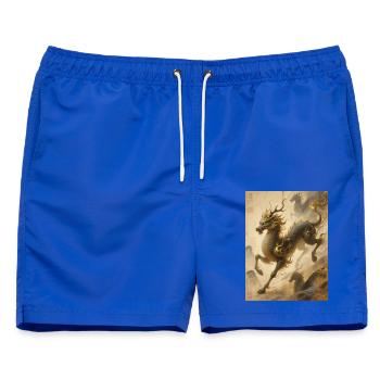 Die Jade-Apotheose: Qilin – Ewigkeit - Männer Badeshorts - Royalblau - Vorne - AI Model Male 178 light (178cm)