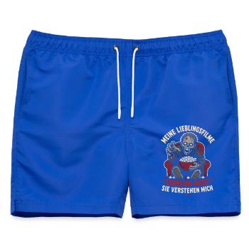 Meine Lieblingsfilme Schreien Nicht - Männer Badeshorts - Royalblau - Vorne - AI Model Male 178 light (178cm)