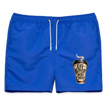 Retro 90s Gaming Nostalgie Vintage Design - Männer Badeshorts - Royalblau - Vorne - AI Model Male 178 light (178cm)