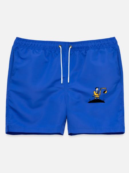 Bagger im Retro Stil - Männer Badeshorts - Royalblau