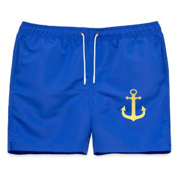 Goldener Anker - Männer Badeshorts - Royalblau - Vorne - AI Model Male 178 light (178cm)