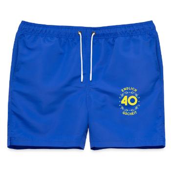 Schwaben 40. Geburtstag - Männer Badeshorts - Royalblau - Vorne - AI Model Male 178 light (178cm)