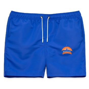 # Brocken - Wir lieben den Harz - Männer Badeshorts - Royalblau - Vorne - AI Model Male 178 light (178cm)