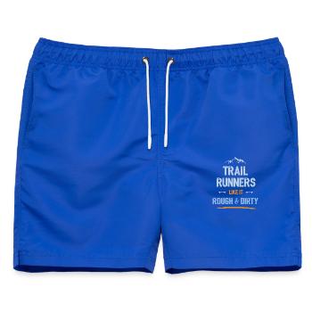 Trailrunner mögen es rau und schmutzig - Männer Badeshorts - Royalblau - Vorne - AI Model Male 178 light (178cm)