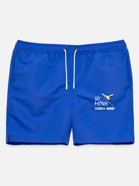 Sei Möwe, scheiss drauf, plattdeutsch Geschenk - Männer Badeshorts - Royalblau