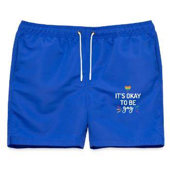 Es ist in Ordnung, schwul zu sein - Männer Badeshorts - Royalblau - Vorne - AI Model Male 178 light (178cm)