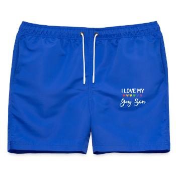 Ich liebe meinen schwulen Sohn - Männer Badeshorts - Royalblau - Vorne - AI Model Male 178 light (178cm)