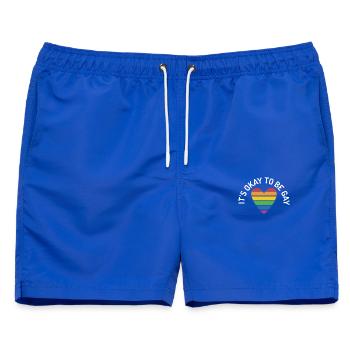 Es ist in Ordnung, schwul zu sein - Männer Badeshorts - Royalblau - Vorne - AI Model Male 178 light (178cm)