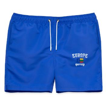 Europa Litauen Pinselflagge - Männer Badeshorts - Royalblau - Vorne - AI Model Male 178 light (178cm)