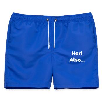 pfälzischer spruch damen, her...also - Männer Badeshorts - Royalblau - Vorne - AI Model Male 178 light (178cm)