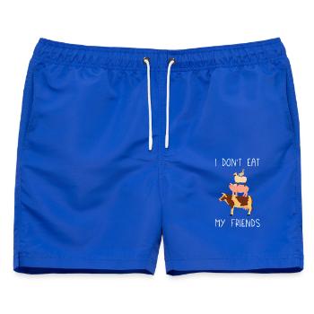 Ich esse meine Freunde nicht - Männer Badeshorts - Royalblau - Vorne - AI Model Male 178 light (178cm)