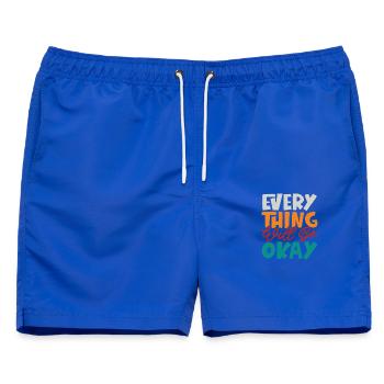 Alles wird gut - Männer Badeshorts - Royalblau - Vorne - AI Model Male 178 light (178cm)