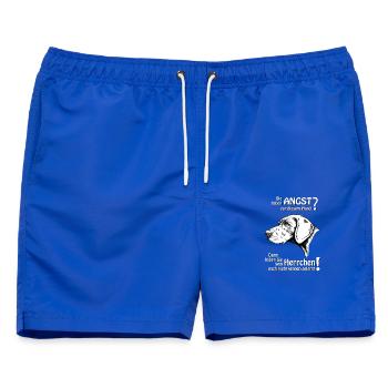 Angst vor DK? Herrchen - Männer Badeshorts - Royalblau - Vorne - AI Model Male 178 light (178cm)