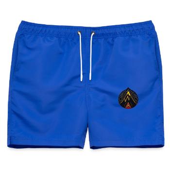 Vulkan logo - Männer Badeshorts - Royalblau - Vorne - AI Model Male 178 light (178cm)