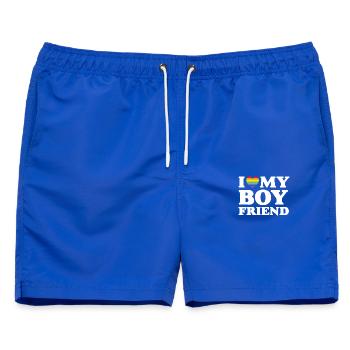Ich liebe meinen Freund - LGBTQ - Männer Badeshorts - Royalblau - Vorne - AI Model Male 178 light (178cm)