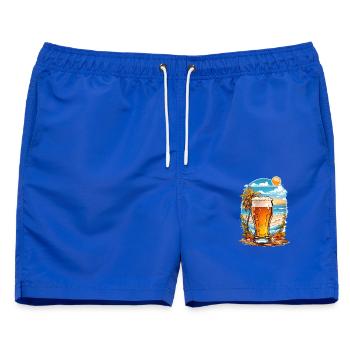 Strand Bier - Männer Badeshorts - Royalblau - Vorne - AI Model Male 178 light (178cm)
