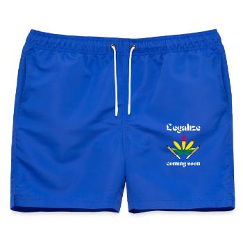 Legalize it Cannabisblatt Hanfblatt Legalisierung - Männer Badeshorts - Royalblau - Vorne - AI Model Male 178 light (178cm)