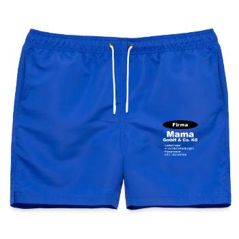 Mama GmbH Firma Geschenk Mutter - Männer Badeshorts - Royalblau - Vorne - AI Model Male 178 light (178cm)