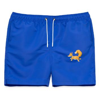 Gelber Fuchs auf der Flucht - Männer Badeshorts - Royalblau - Vorne - AI Model Male 178 light (178cm)