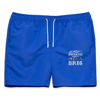 Leicht von Vögeln abgelenkt - Männer Badeshorts - Royalblau - Vorne - AI Model Male 178 light (178cm)