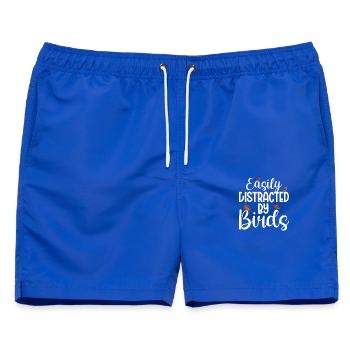 Leicht von Vögeln abgelenkt - Männer Badeshorts - Royalblau - Vorne - AI Model Male 178 light (178cm)