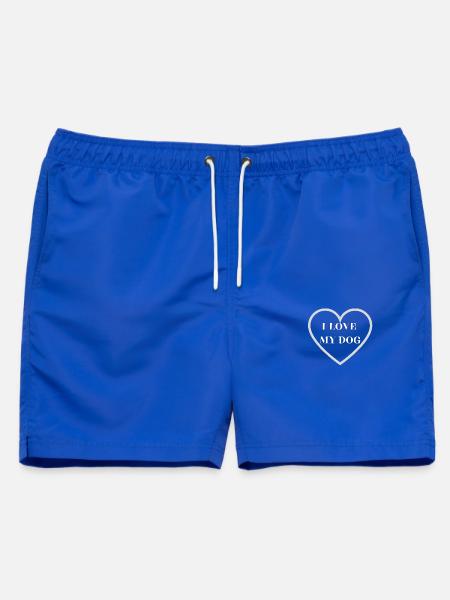 I LOVE MY DOG - Männer Badeshorts - Royalblau