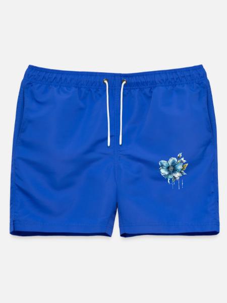 Blaue Blüte - Männer Badeshorts - Royalblau