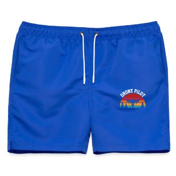 Drohnen-Pilot - Männer Badeshorts - Royalblau - Vorne - AI Model Male 178 light (178cm)