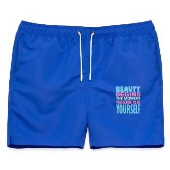 Zitat für Transgender - Männer Badeshorts - Royalblau - Vorne - AI Model Male 178 light (178cm)