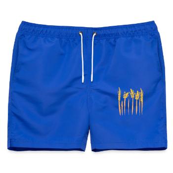 Schilf, Stroh, Kornfeld, Natur, abstrakte Kunst - Männer Badeshorts - Royalblau - Vorne - AI Model Male 178 light (178cm)
