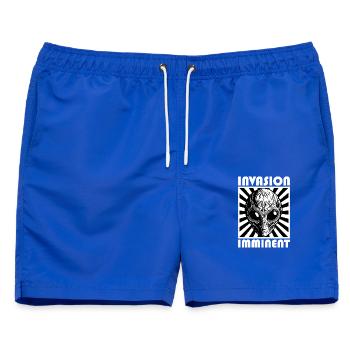 Alien Invasion Punk Kunstwerk - Männer Badeshorts - Royalblau - Vorne - AI Model Male 178 light (178cm)