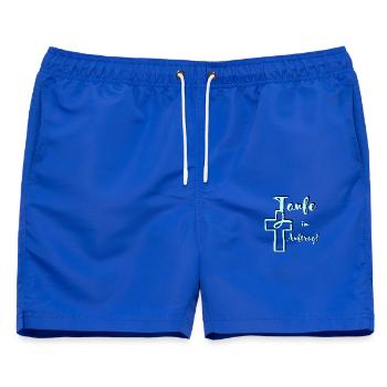 Taufe im Auftrag Kontrast Fisch taucht ins Kreuz - Männer Badeshorts - Royalblau - Vorne - AI Model Male 178 light (178cm)