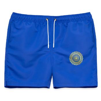 Mandala - Männer Badeshorts - Royalblau - Vorne - AI Model Male 178 light (178cm)